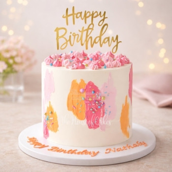 Cute Brushstroke Cake – Same Day Delivery in Dubai