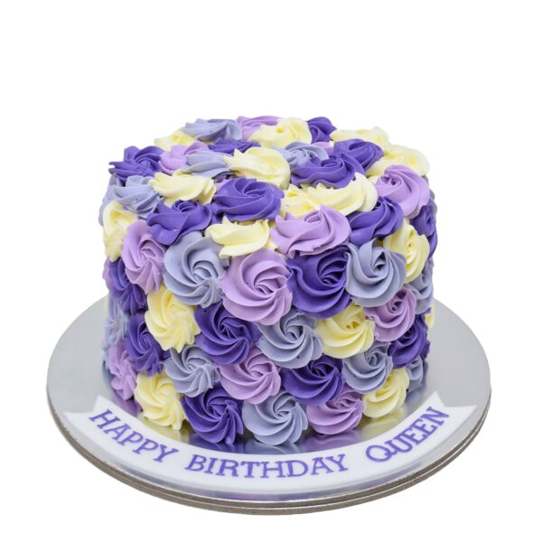White purple violet swirls cake