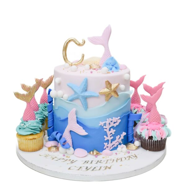 Mermaid Cake and cupcakes