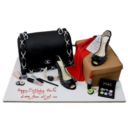 Chanel bag and Louboutin's cake