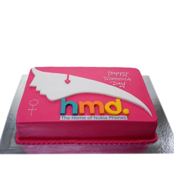 Cake with cut out logo