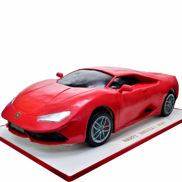 Lamborghini car cake red