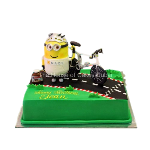 Minion and bicycle cake