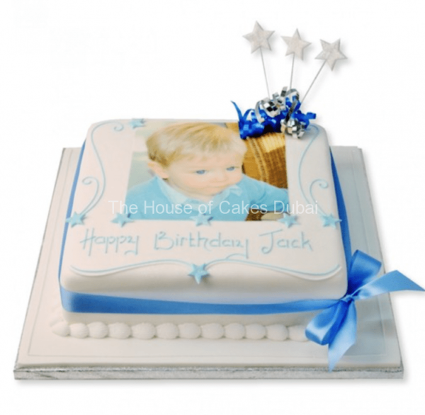 Square cake with photo