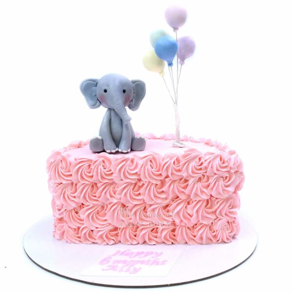 Cute elephant half birthday cake