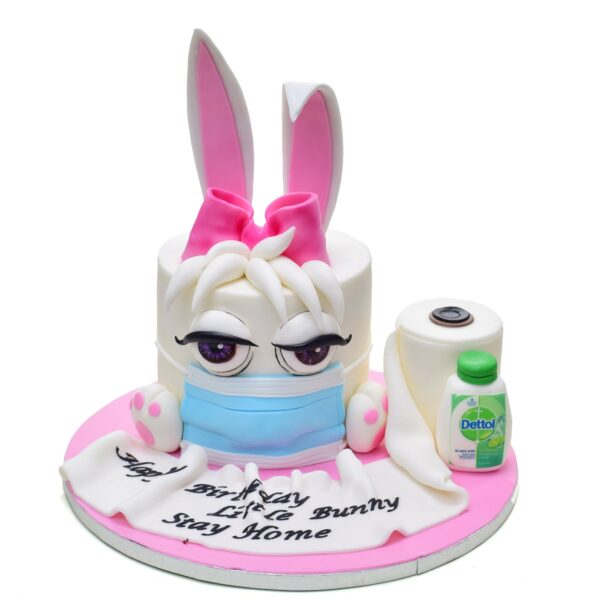 Cute bunny cake with mask