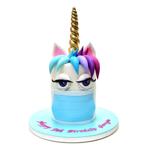 Corona themed unicorn cake
