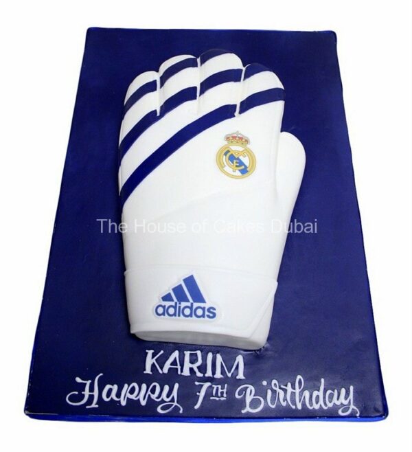 Real Madrid goal keeper glove cake