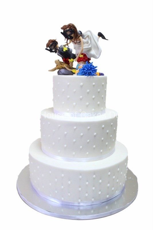 Wedding cake diving theme