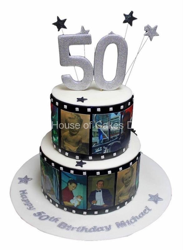 50th birthday cake with photos