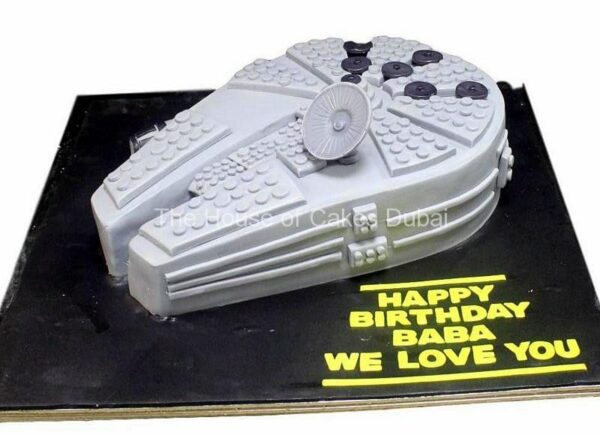 Millennium Falcon Star wars space ship cake 2