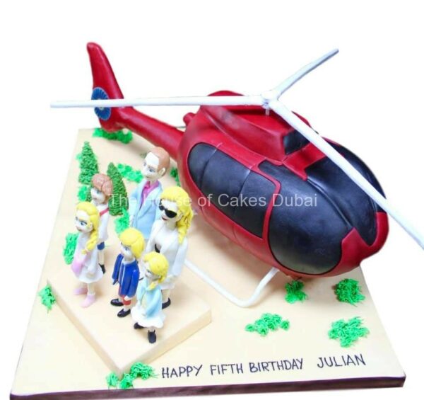 3D helicopter and family cake