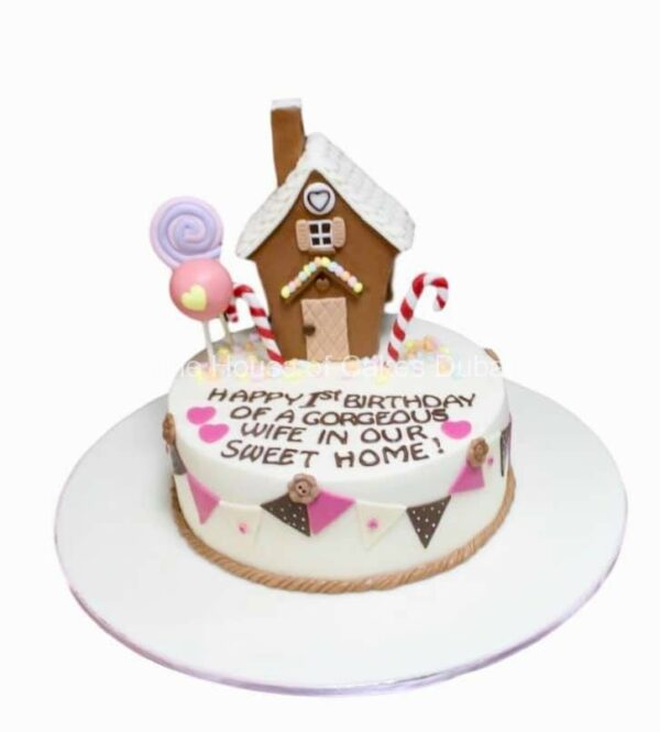 Gingerbread house cake