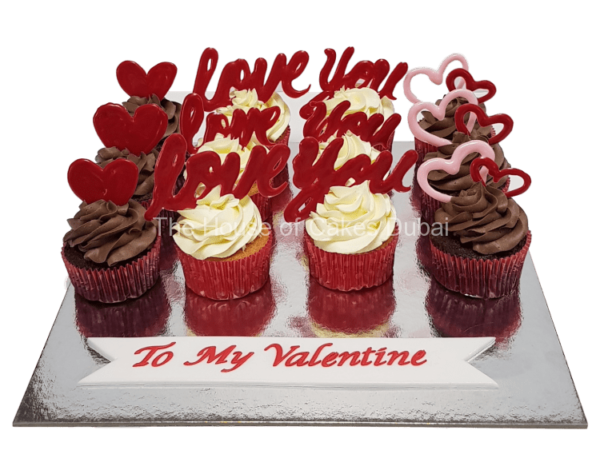 Love hearts cupcakes