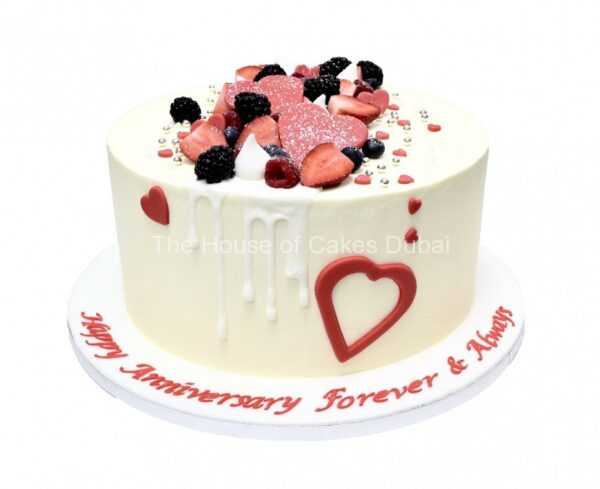 Anniversary Valentine Love theme cake