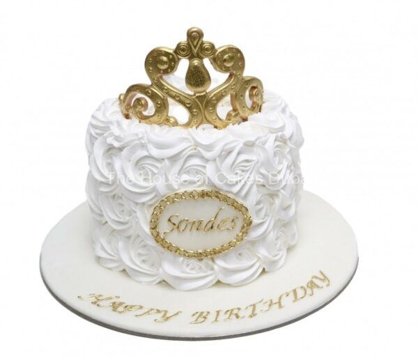 Crown Cake with cream - white