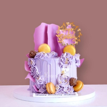 Purple Cake with Swirls & Chocolate