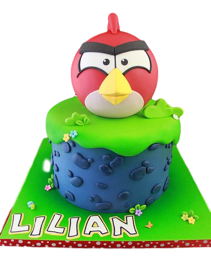 Angry Bird cake - red