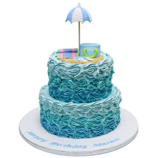 Photo of a island beach theme 2 tier birthday cake - Patty's Cakes and  Desserts