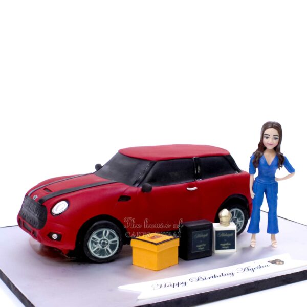 Bentley, lady and fashion brands cake