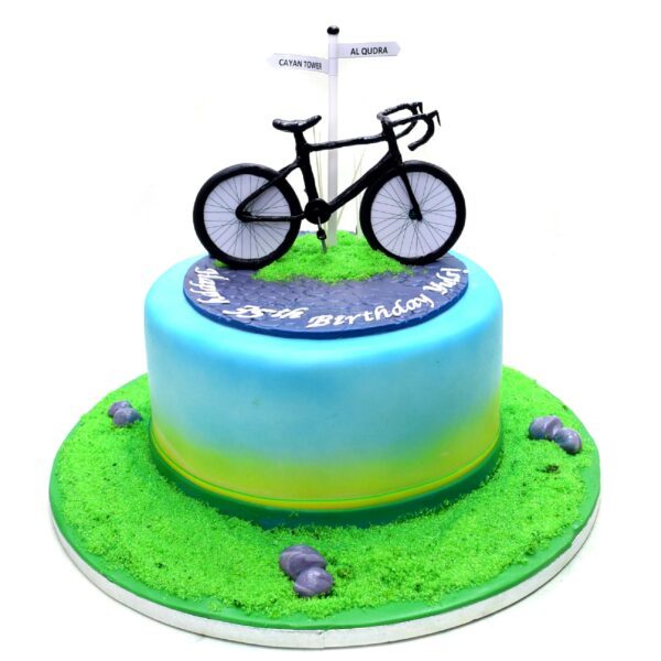 Bike bicycle theme cake 3