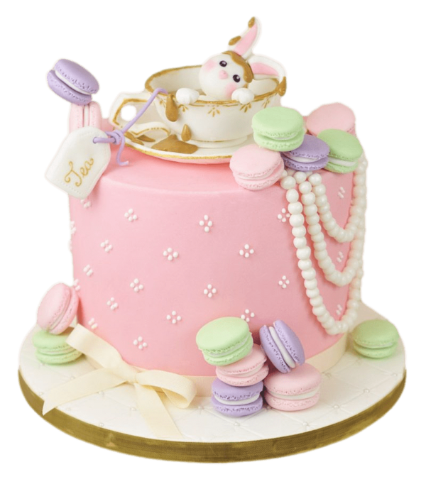 Bunny cake with macarons