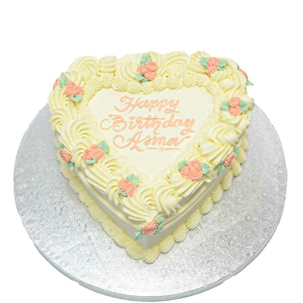 Cream heart cake