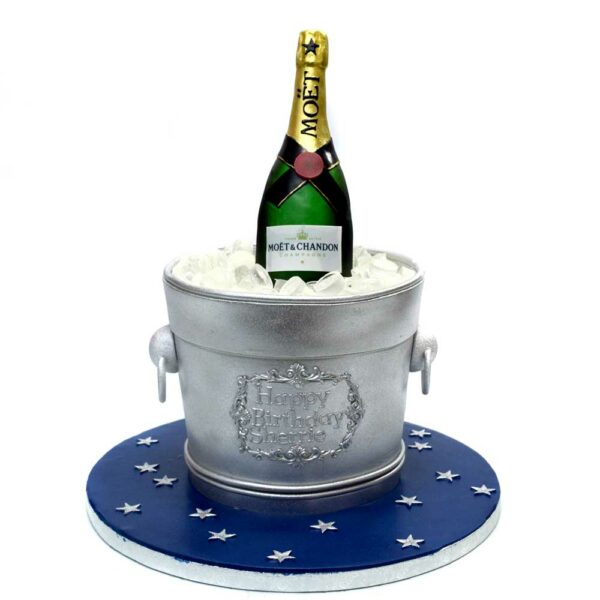 Moët & Chandon champagne in bucket cake
