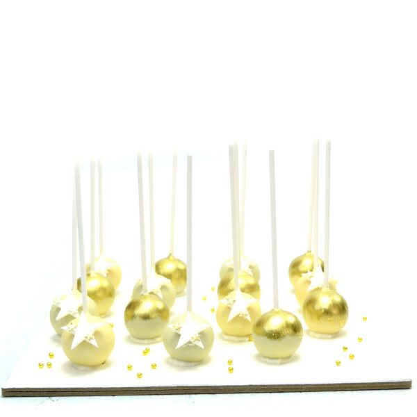 White and gold cake pops