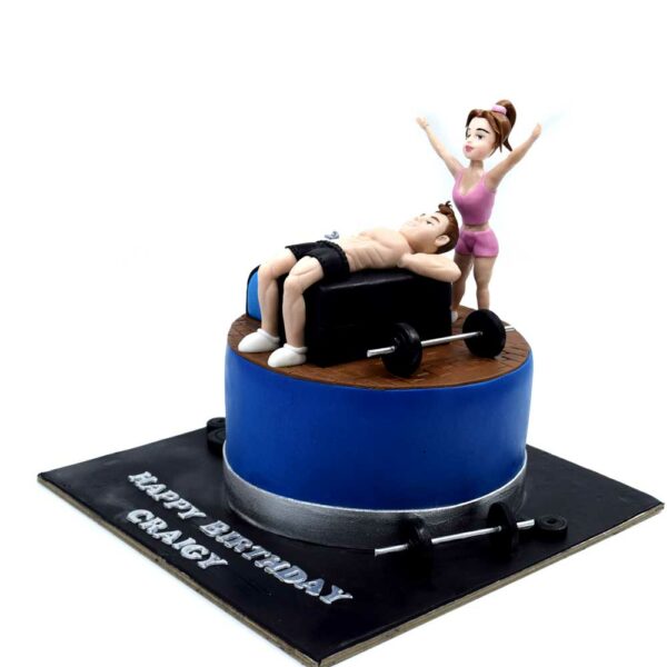 Working out fitness theme cake for her