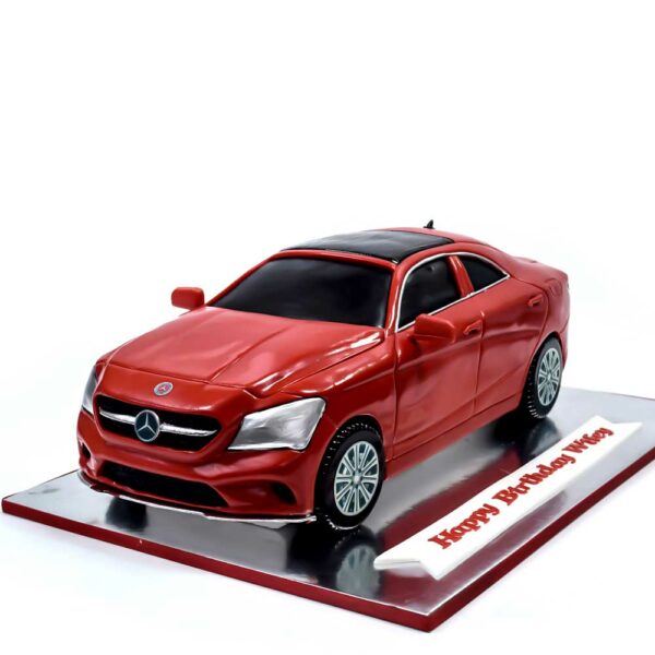 Mercedes car cake - metallic red