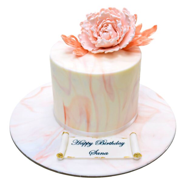 Marble cake with peony