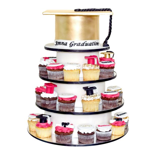 Graduation Cake and cupcakes Tower