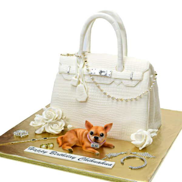 Hermes Bag and Chihuahua dog Cake