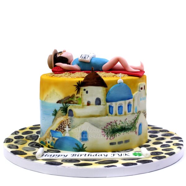 Santorini Theme Cake