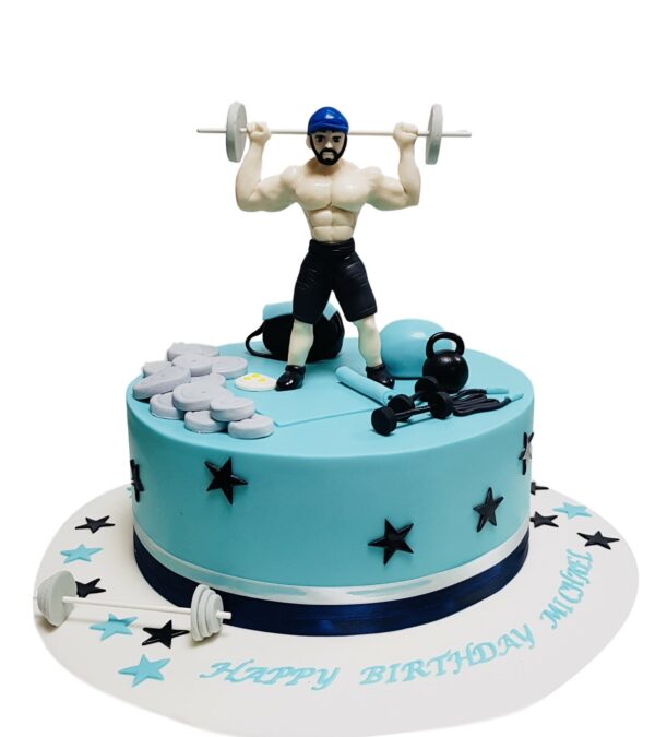 Bodybuilding Weights Lifting Cake
