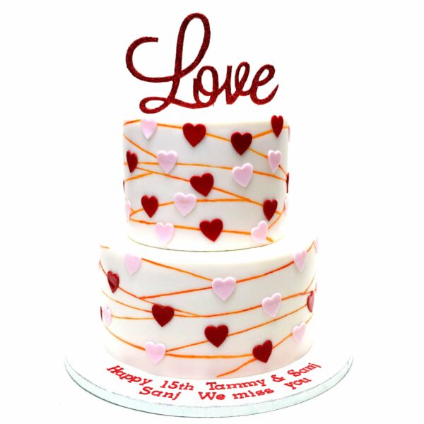 Love hearts cake 7