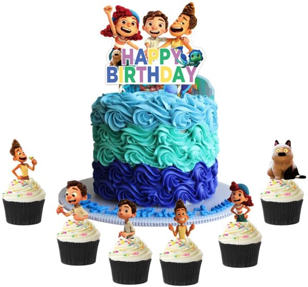 Luca Theme Cake and cupcakes.
