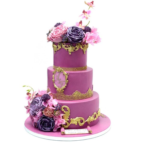 Royal Pink and gold cake