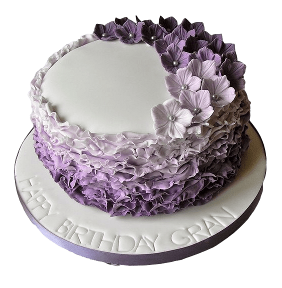 Mother's Day Cake Idea: Tiered Buttercream Purple Flowers Cake 💜🤍🖤 : r/ Cakes