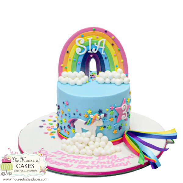 Rainbow and pony cake