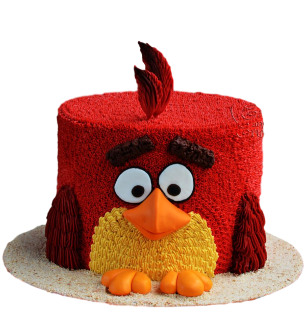 Red angry bird cake