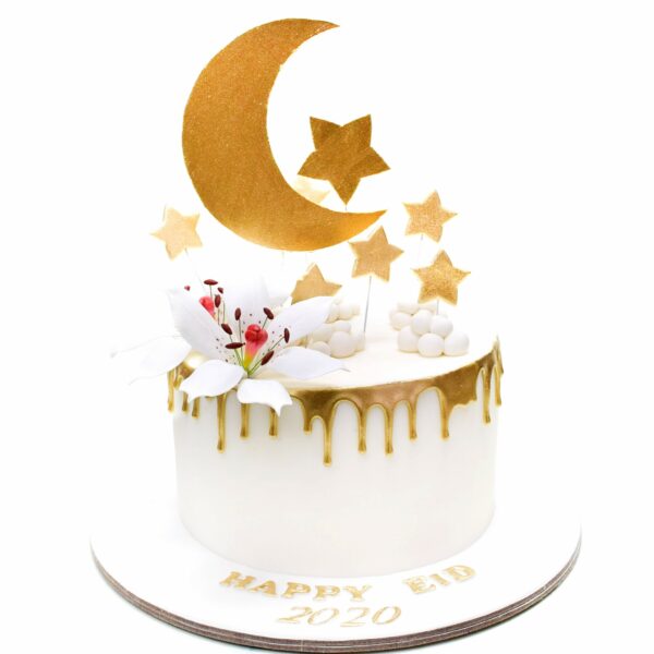 Happy Eid Cake with stars and moon
