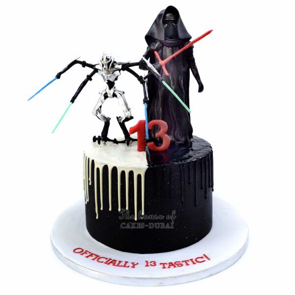 Star wars cake with General Grievous and Kylo Ren