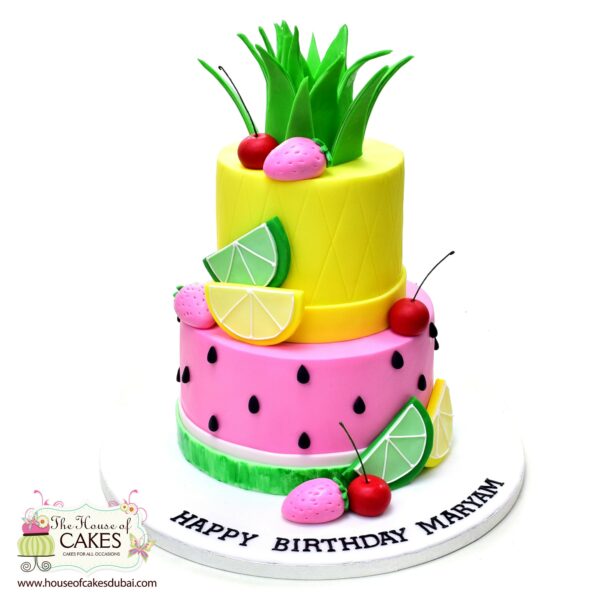 Summer fruits theme cake