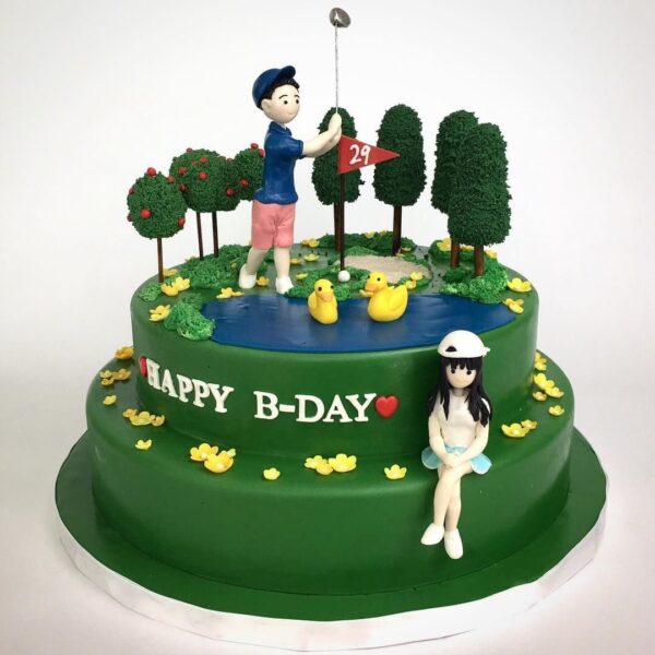 Golfing couple Cake