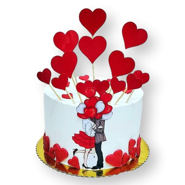 Valentine's Day Love Hearts Cake