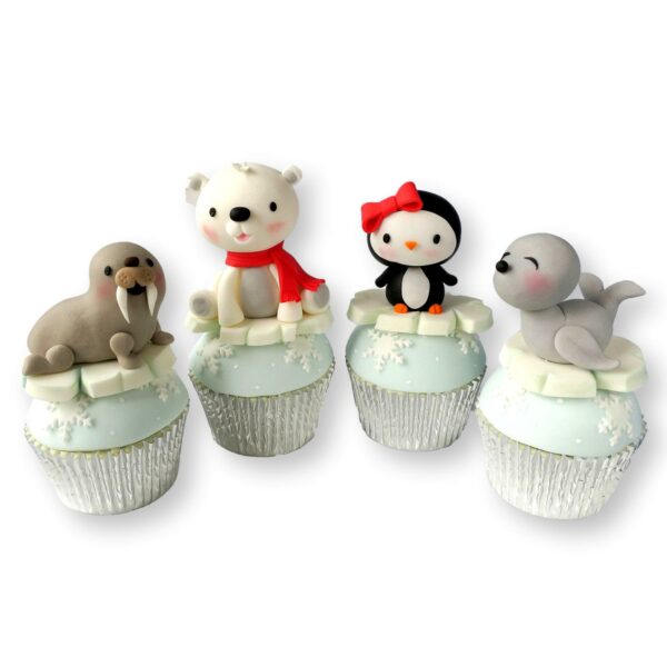 Winter animals cupcakes