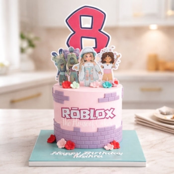 Pink Roblox Cake in Dubai