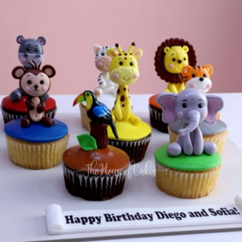 Jungle Animals Cupcakes in Dubai